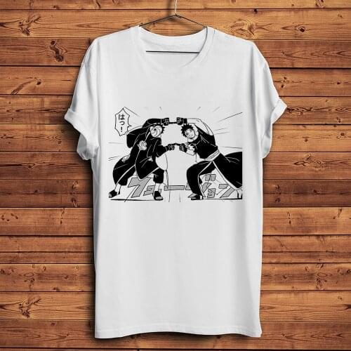 Obito Uchiha and Tobi fusion funny anime t shirt men summer white casual tshirt unisex short sleeve manga streetwear tee