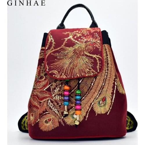 Женские винтажные рюкзаки GINHAE China At AliExpress
