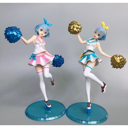 Kawaii Re:Life In A Different World From Zero Japan Anime Figure PVC Toy Cute Cheerleaders Sexy Rem Doll Room Decor Gift for Boy