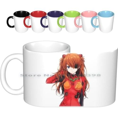 Asuka Ceramic Mugs Coffee Cups Milk Tea Mug Asuka Soryu Langley Evangelion Neon Genesis Eva Zero Two Japan Anime Manga Nge