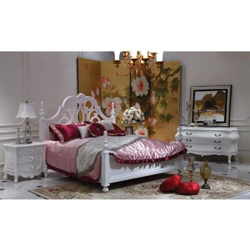 China Wholesale Furniture White Light Modern Wooden king size bed Bianco Luce Moderna In Legno letto king size GH224