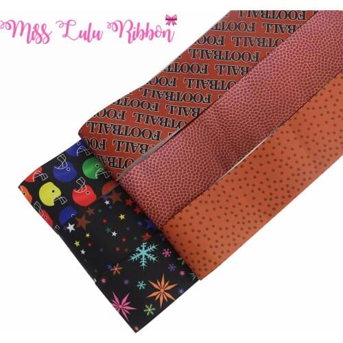 16mm-75mm American Football Printed FOE Grosgrain Ribbon DIY Hair Bowknots 50yards/roll