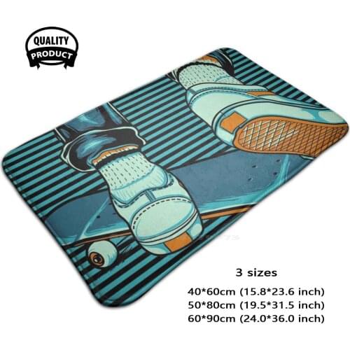 Cool Skateboaring Gift - Skater For Life 3D Household Goods Mat Rug Carpet Foot Pad Skater Skateboard Skate Skateboarding