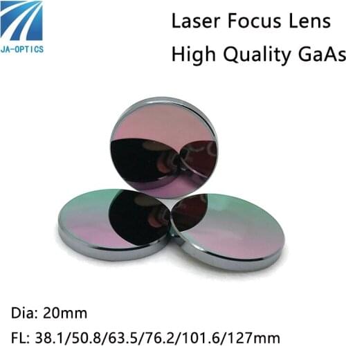 Laser Engraver Focus Lens GaAs Dia. 20mm FL38.1 50.8 63.5 76.2 101.6 127mm 1.5-5" for CO2 Laser Cutting Engraving Machine