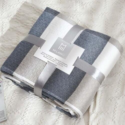 Gauze Muslin Home Bedding Sheet Blanket Soft Throw Plaid For Adults On The/Bed/Sofa/Plane/Travel Bedspread