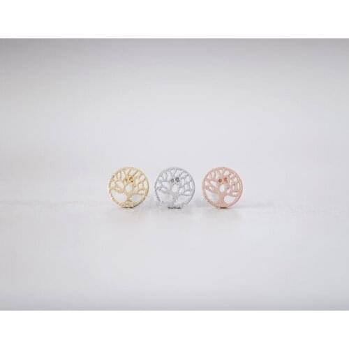 Fashion the tree stud earrings, hollow out drawing plane trees stud earrings