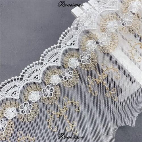 10Yds Two-color New Product Gold Thread Lace Mesh Embroidery Soft Tulle Clothing Accessories High-quality Wedding Handmade 10.4