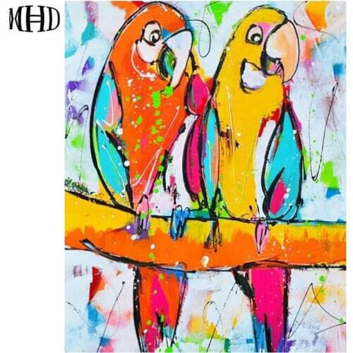Crystal artwork diy diamond embroidery full & square 5d diamond painting rhinestone cross stitch ornament watercolor parrot new