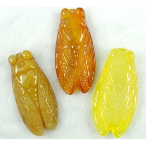 Natural stone Turquoises tiger eye Quartz crystal aventurine cicada pendant for diy jewelry Making necklace Accessories 3Pcs