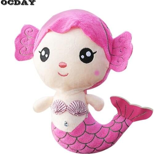 OCDAY Plush Toys Gift For Children Cute Lovely Plush Princess PP Cotton Toy For Baby Kids Girls The Little Mermaid Stuffed Dolls