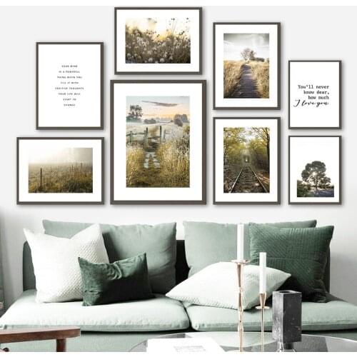 Dandelion Weed Fence Orbit Green Plant Wall Art Canvas Painting Nordic Posters And Prints Wall Pictures For Living Room Decor