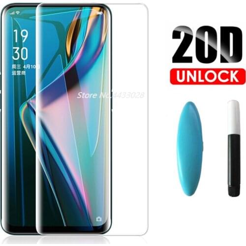 Full Cover Glass for OPPO Reno 3 Pro UV Glue Screen Protector for OPPO Reno 3 Pro Tempered Glass Reno3 Pro Screen Film Glass