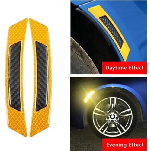 Warning Safety Mark Auto Side Anti-scratch Strip Car Door Bumper Sticker 2Pcs/pack Car Reflective Strip Interior Mouldings