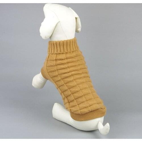 Dropshipping Keep Warm New Pet Dog Clothes Winter Puppy Coat Pet Winter Woolen Sweater Knitwear Clothing Dog Solid Color Sweater