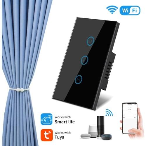 Pssrise Wifi Zigbee Electric Curtain Track Switch Tuya Remote Control Alaxa Voice Smart Home 1/2/3/4gang
