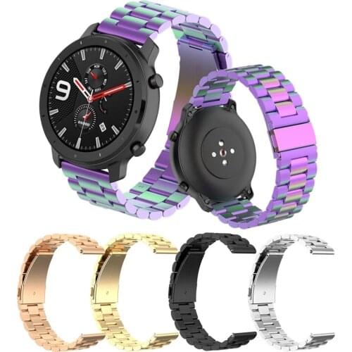 Metal Band Strap For Huami Amazfit GTR 47/42mm Bracelet Watchbands For Xiaomi GTS BIP Pace Stratos 3/2/2S/1 Wrist Strap
