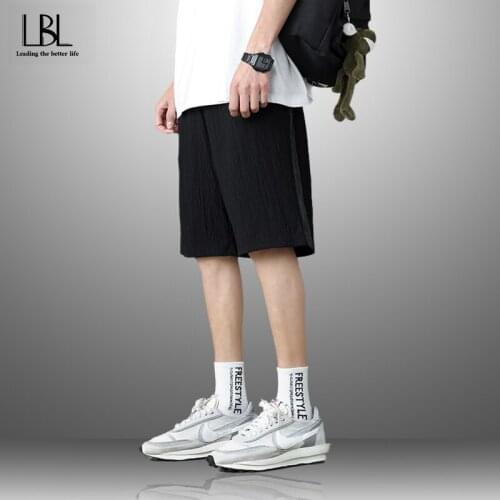 Summer Newest Mens Casual Trend Loose Quick-drying Shorts Five-point Pants Male Sweatpants Large Size Patchwork Pleated Shorts