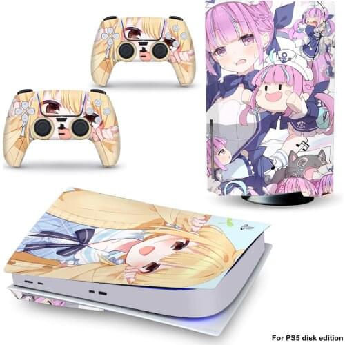 Girl3 Style PS5 Disc Edition Skin Sticker for Playstation 5 Console & 2 Controllers Decal Vinyl Protective Skins Style 1