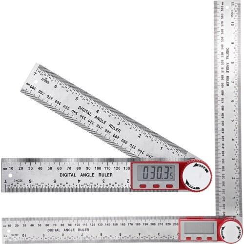 360 Degree 300mm Digital Protractor Angle Ruler 200mm Angle Finder Meter Stainless Steel Goniometer Inclinometer New
