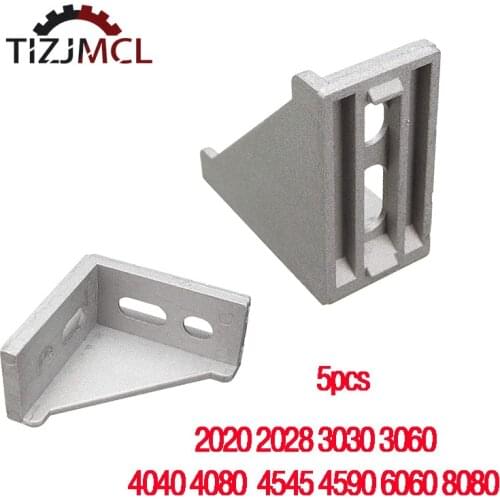 5PCS Corner Fitting Angle Aluminum 2020 4040 4080 6060 8080 2028 3030 3060 Aluminum Profile Connector Bracket Fastener For Cnc