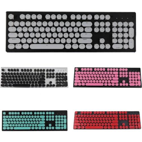 104Pcs Universal Wear-resistant Round-shape Keycaps Mechanical Keyboard Replacement Key Covers for PC Computer Accessories