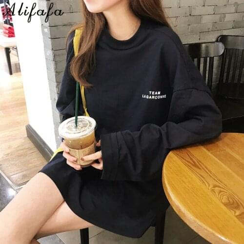 Spring T-shirts Women Long-sleeve Couple Casual Basic Tops Autumn Letter Prinded Oversized All-match Korean Style T-shirt Female