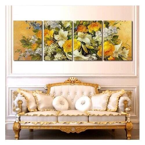 Embroidery Package High Quality Cross Stitch Kits Unopen New Luxurious Total 4 Pieces Lily and Rose Flower Free shipping