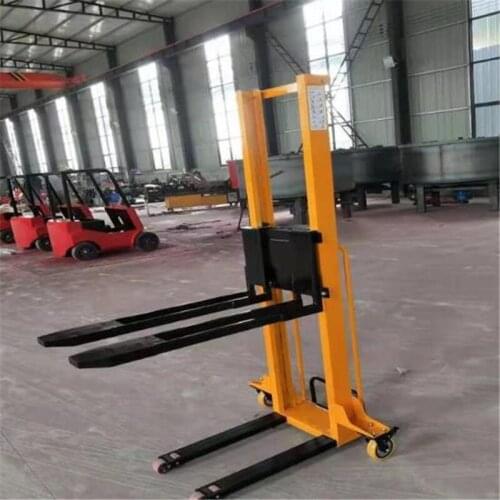 1.0 Ton Semi Electric Stacker Truck Lift Loading Battery Forklift Shovel