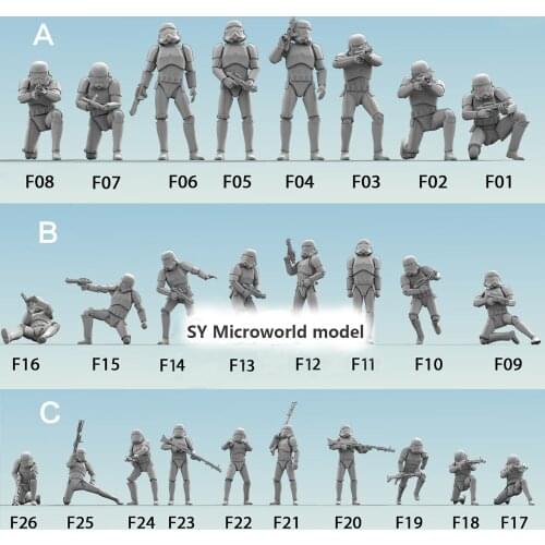 1:64 Model Miniature Handicraft 26 people Resin White Model Need To Be Colored By Yourself