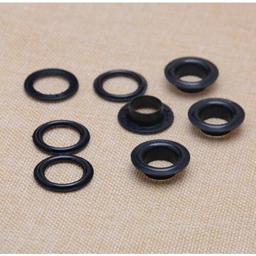 13.5 x 24.5 mm Plastic Curtain Eyelets and Rings Clips Grommets - Black