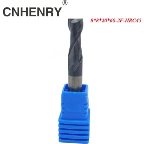 2pcs 8mm 2 Flutes HRC45 8*20*D8*60 Solid Tungsten Carbide Coating Square End Mill CNC Router Bits Tools Milling Cutter