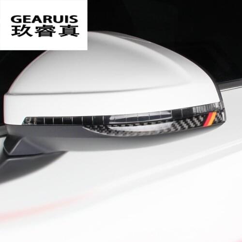 2pcs Car Styling Carbon Fiber Rearview Mirror Sticker Cover for Audi A4 B8 B9 A5 A6 C7 Q5 Anti-scratch Strip auto Accessories