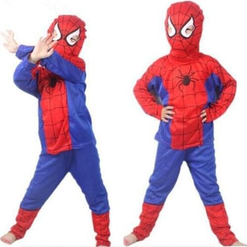 3pcs/set Spider Man Chidren Clothes Birthday Party Decorations Kids Boy Halloween Cosplay Uniform Hat/Clothes/Pants ZZX001