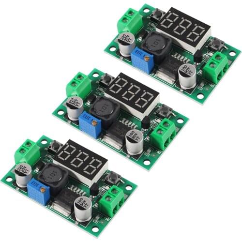 3pcs/lot DC-DC Buck Step Down Module LM2596 DC/DC 4.0~40V to 1.25-37V Adjustable Voltage Regulator With LED Voltmeter