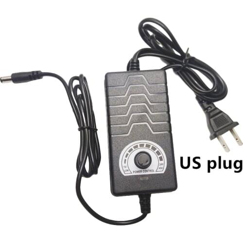 48W 1V-24V Adjustable AC/DC Power Adapter Voltage Regulated Power Supply Adapter with 8 Pin DC Plug Converter