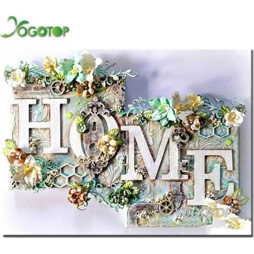 5D Diamond Painting “Flower HOME” Full Square Round Mosaic Diamond Embroidery Landscape wall Decoration Diamond Art YY1798