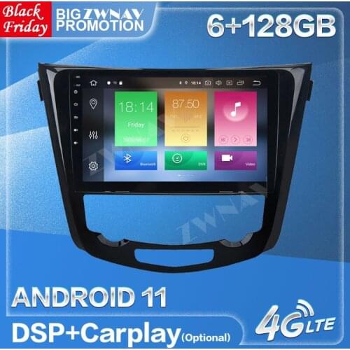 6+128G Android 11.0 Radio Receiver For Nissan QASHQAI X-trail 2014-2019 Car GPS Multimedia Audio Stereo Video Player Head Unit