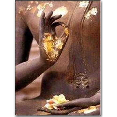 5D DIY Diamond Embroidery Full Screen "Buddha Text Lotus" Diamond Painting Square/Round Rhinestone Decorative Art