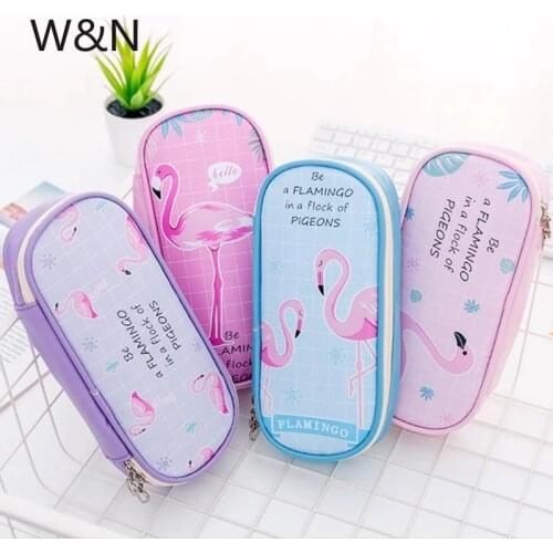 Flamingo Pencil Case School Pencil Cases for Girls School Supplies Stationery Cute Big Pencil Box Bag Pencilcase School Tool