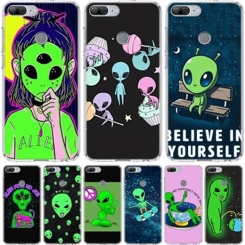 Cute Cartoon alien space Phone Case for Huawei Honor 10 9 20 7A 7X 8A 8S 8X 9X Lite Pro Y5 Y6 Y7 Y9S 2019 10i 20i Coque Cover