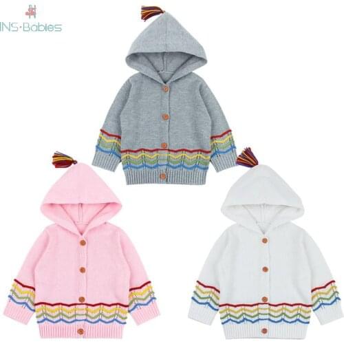 Childrens Clothing Winter Baby Clothes Tops Girls Sweater Kids Hoodie Autumn Cloak Boy Newborn Long Sleeve Tops Knitting Shirt