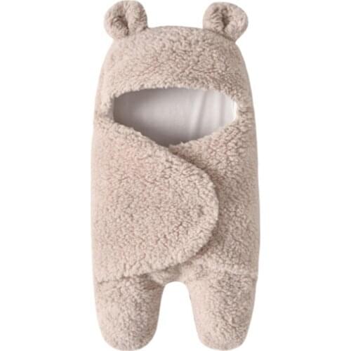 Baby Sleeping Bag Ultra-Soft Fluffy Fleece Newborn Blanket Infant Boys Girls Clothes Sleeping Nursery Wrap Swaddle