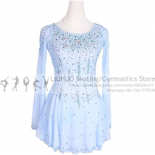 Ice Skating Dress Children girls Competition Dancewear Artistic dress Ballroom Ballet teens Dancewear Christmas Gifts