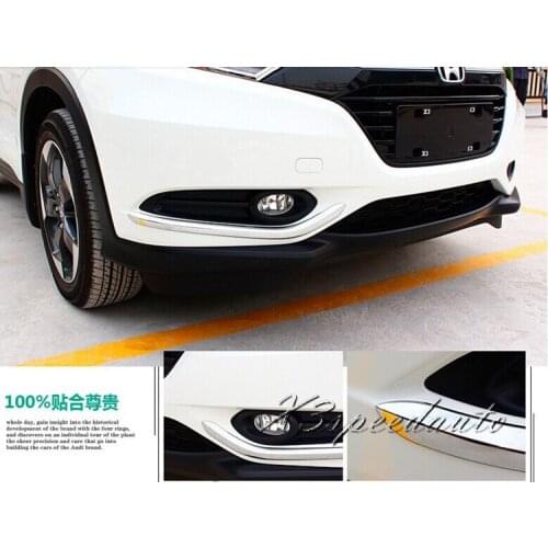 For Honda Vezel HR-V 2014-2018 Front Fog Light Decoration Eyelid Trim 2pcs Chrome ABS Free Shipping