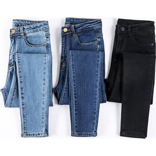 GareMay Jeans Female Denim Pants Black Color Womens Jeans Donna Stretch Bottoms Skinny Pants For Women Trousers 8175