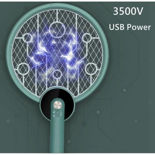 Electric Fly Swatter Mosquito Lamp Mosquito Fly Swatter USB Charging Safety Mesh Anti Mosquito Bug Handheld Foldable Bug Zappers