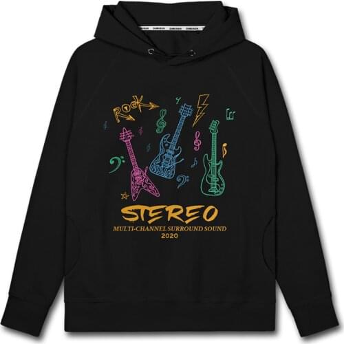 Electronic music electric guitar rock neon magic light painting mens hoodies mens Sportswear sweatshirt casual clothes autumn