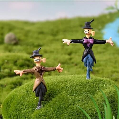 Figures Anime Doll Miyazaki Terrariums Figurine Toy Mini Scarecrow Landscape Garden Miniatures Decoration