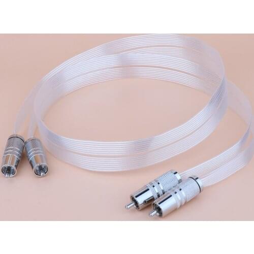 Hifi SR-02 RCA interconnect cable with silver plated RCA PLUG CABLE 0.5m Per piece Red Draw