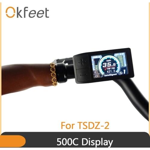 Okfeet Tongsheng TSDZ 2 Mid Drive Motor LCD Display 500C Colour Screen Display for Electric E Bike Bicycle Conversion Kit